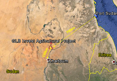 Location of GLB Invest project in Sudan